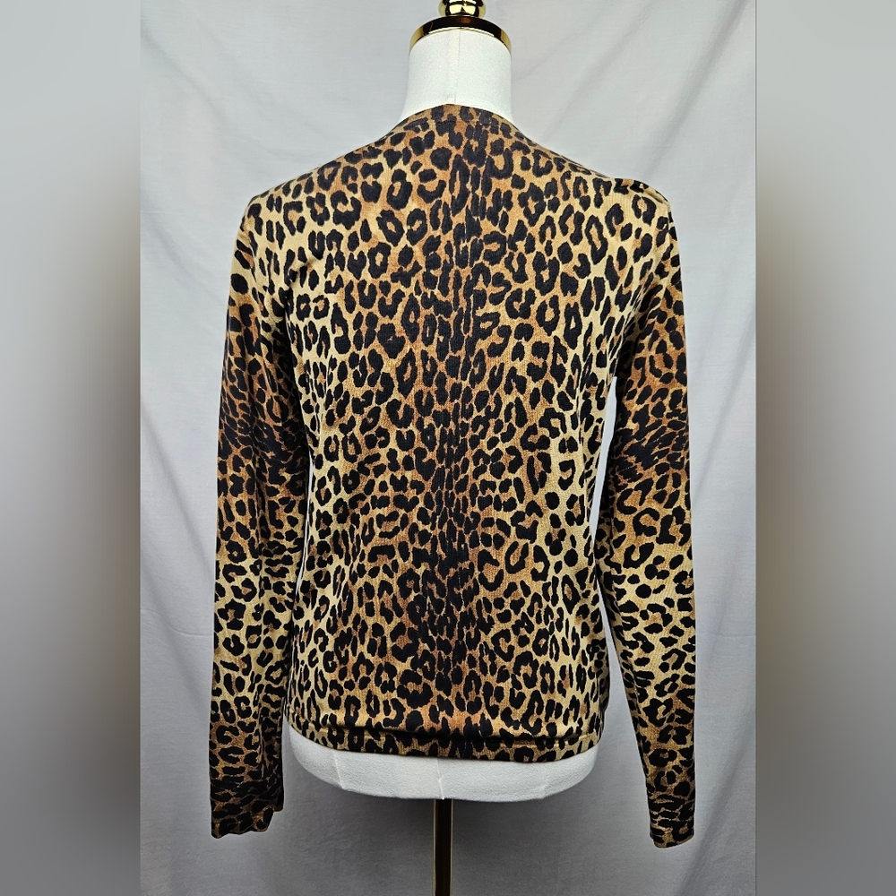 Jones New York Signature Leopard Print Silk Cardigan M Classic Feminine‎ Luxury - Picture 2 of 5